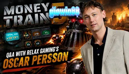 Tampilan visual dari permainan slot Money Train 5 dengan elemen kereta dan karakter baru.